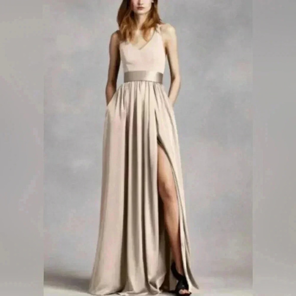 Vera Wang WHITE by Vera Wang Halter Bridesmaids, Cocktail, Long Dress Size 4 - Picture 1 of 16